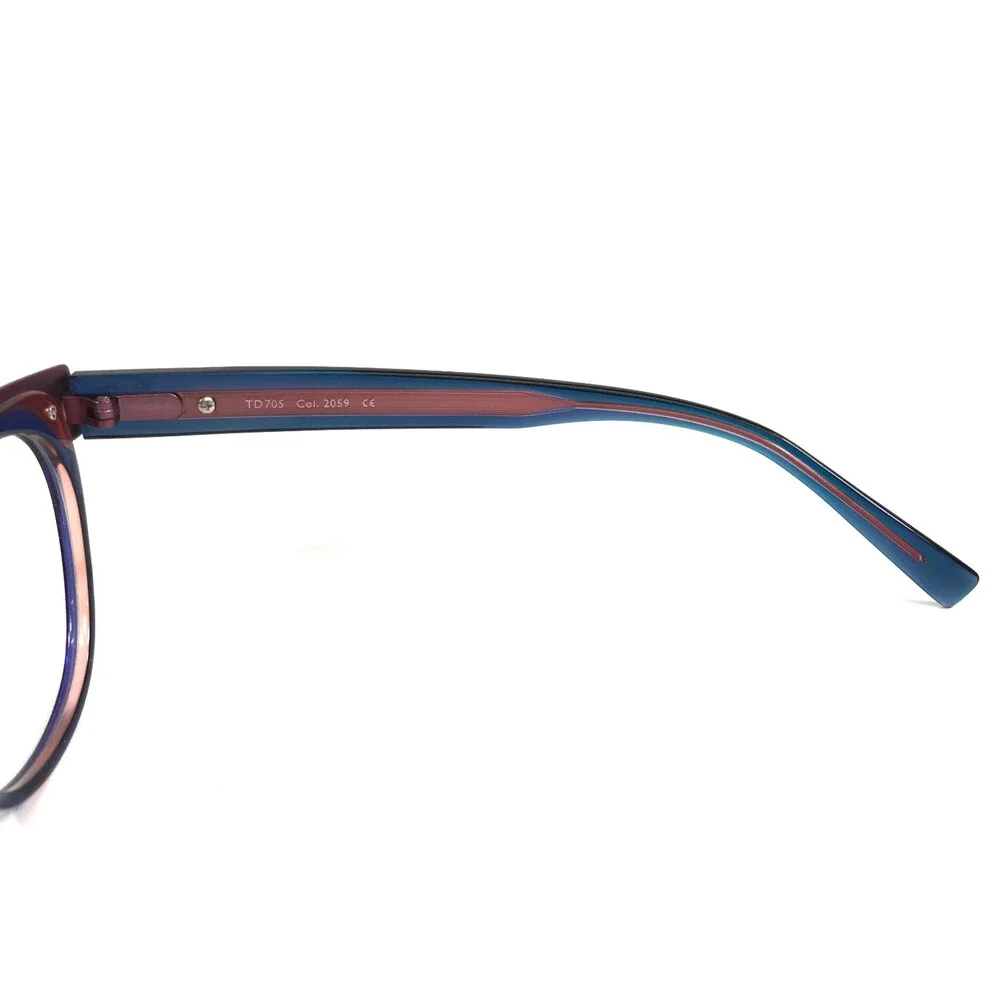 Tom Davies Eyeglasses Frame TD705 Col. 2059 Blue on Pink Cat Eye 51-17-140